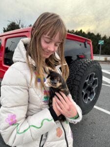 Amy holding a kitten